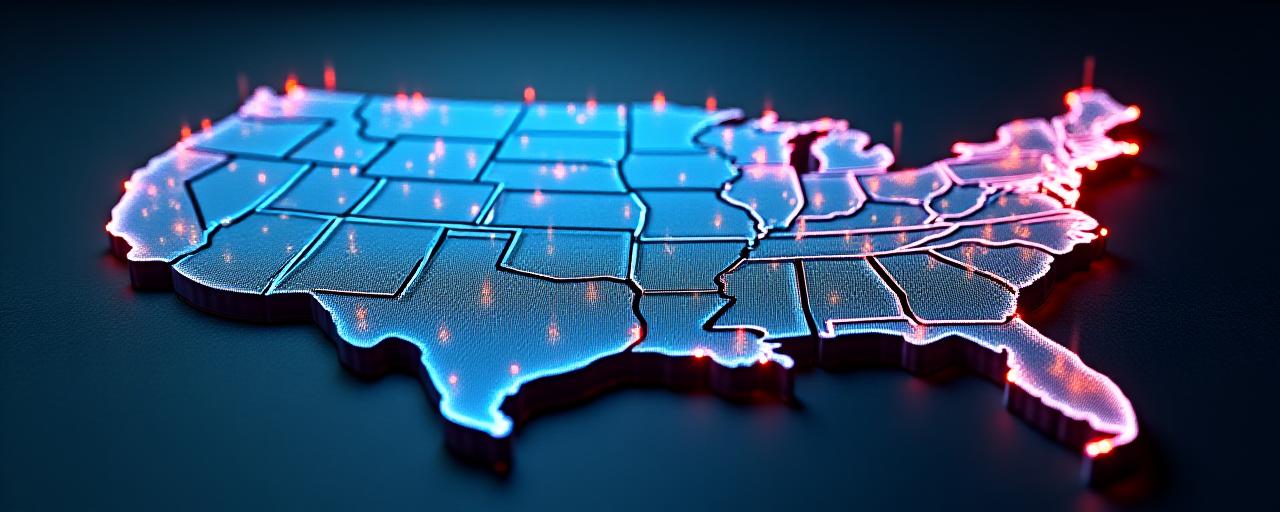 Dynamic map showing logistics routes across South Carolina and nationwide